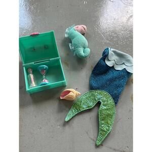 American Girl WELLIES WISHER Doll Ocean Treasure Set w Mermaid Tail Costume